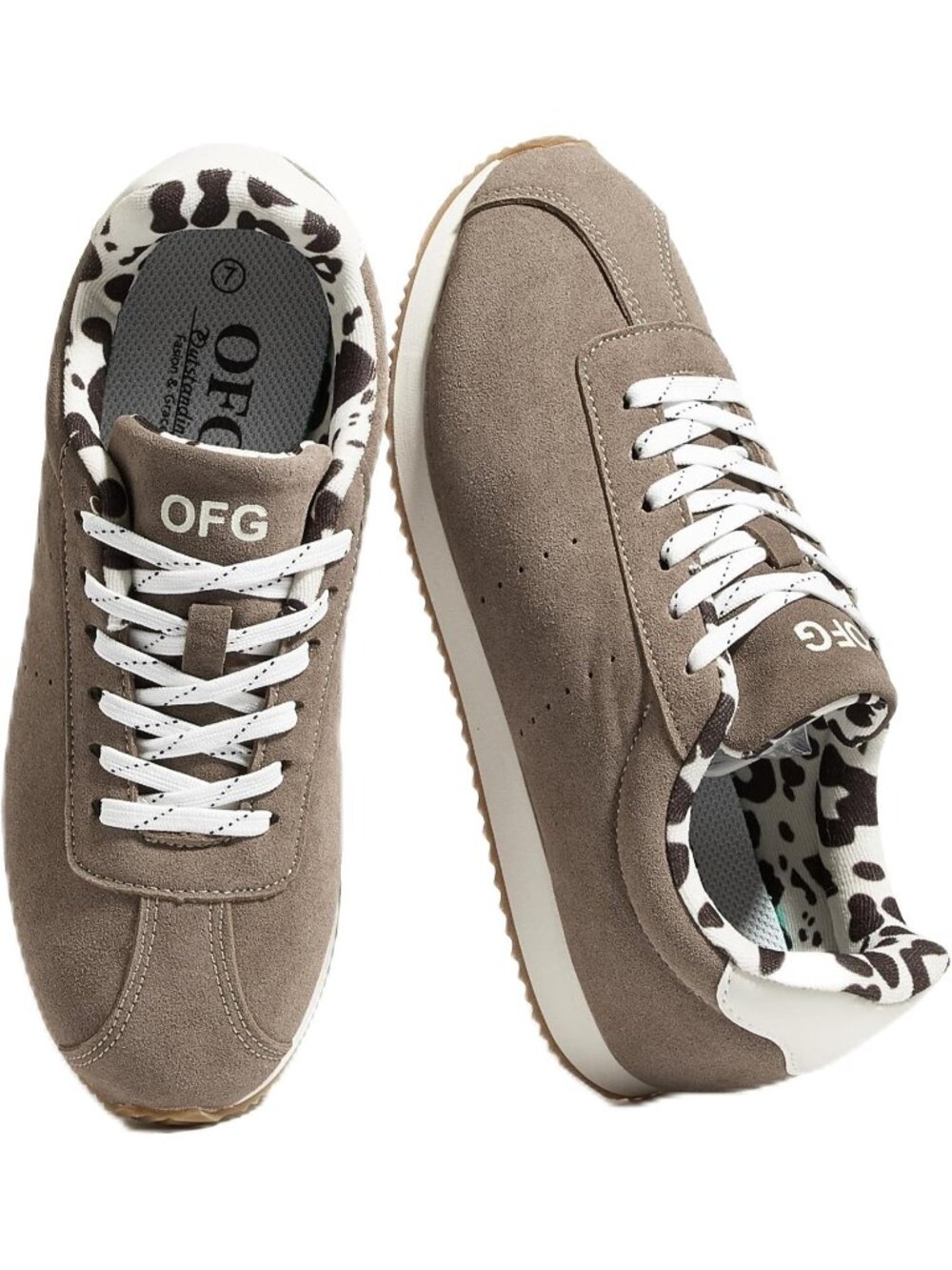 Women's Brown Comfortable Low Top Classic Retro Running Lightweight Sneakers